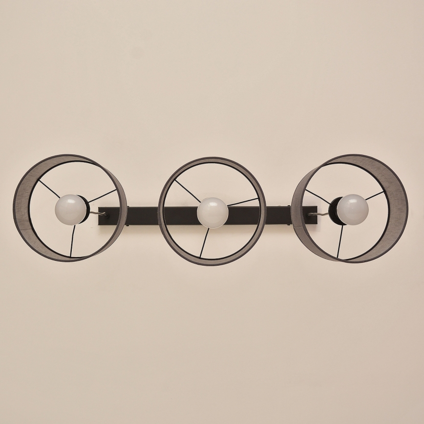 Lámpara colgante con cable ALBA 3xE27/15W/230V gris