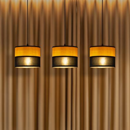 Lámpara colgante con cable ALBA 3xE27/15W/230V negro/marrón