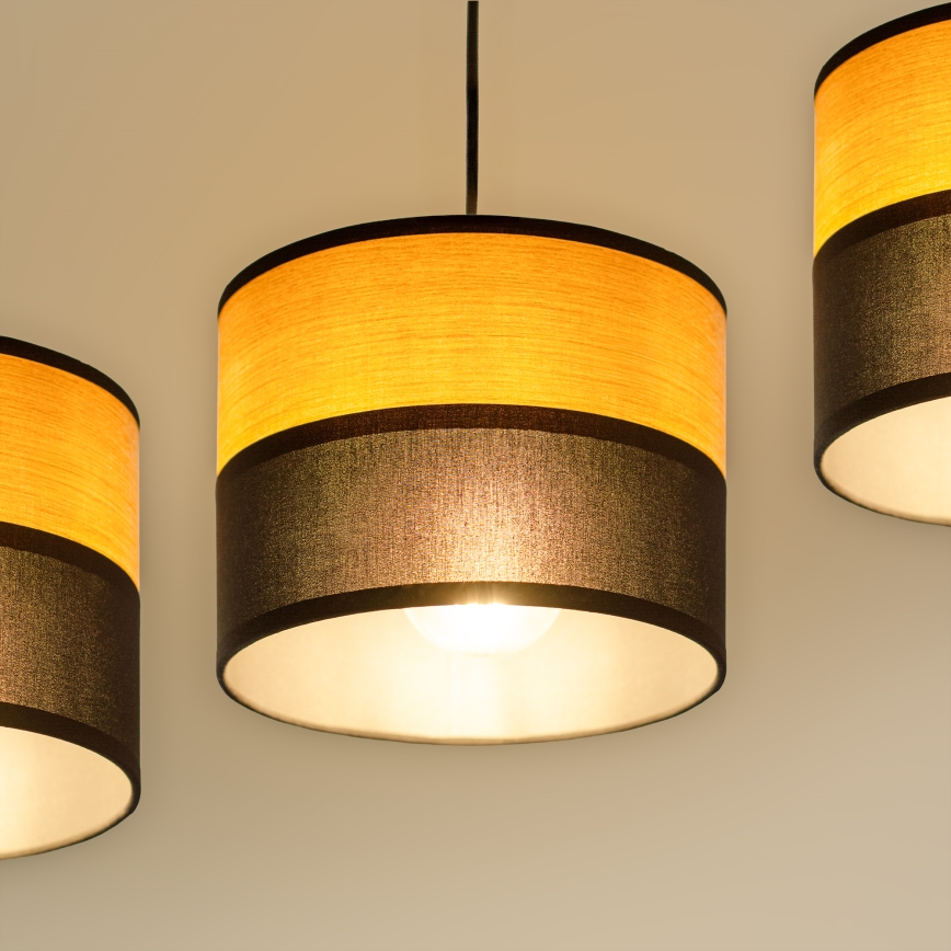 Lámpara colgante con cable ALBA 3xE27/15W/230V negro/marrón