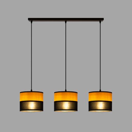 Lámpara colgante con cable ALBA 3xE27/15W/230V negro/marrón