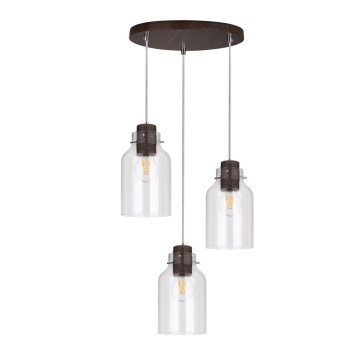 Lámpara colgante con cable ALESSANDRO 3xE27/60W/230V haya