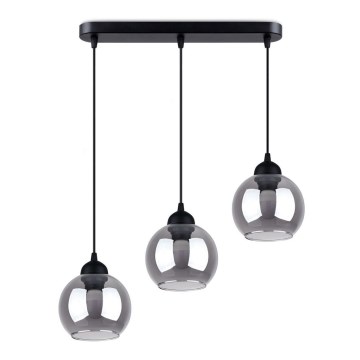 Lámpara colgante con cable ALINO 3xE27/60W/230V negro