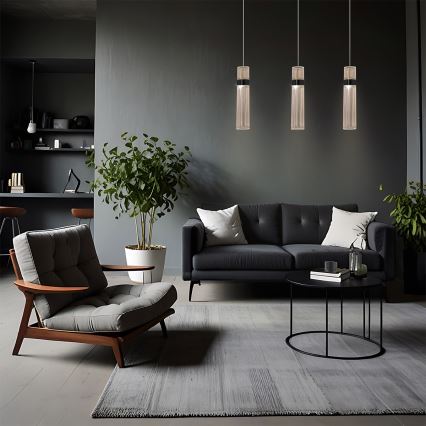 Lámpara colgante con cable AMBIENTE 3xLED/6W/230V 3000/4000/6000K dorada