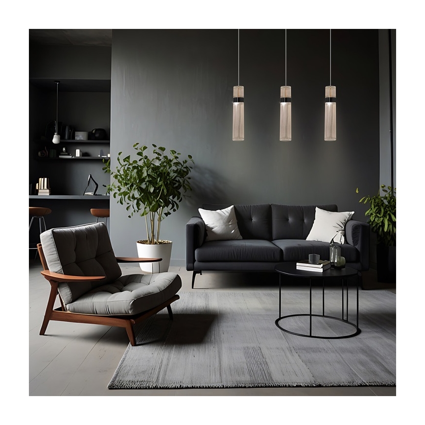 Lámpara colgante con cable AMBIENTE LED/6W/230V 3000/4000/6000K negra