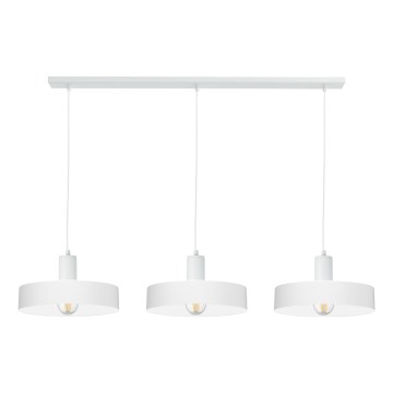 Lámpara colgante con cable ARCANE 3xE27/60W/230V blanca