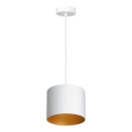 Lámpara colgante con cable ARDEN 1xE27/60W/230V diámetro 18 cm blanco/dorado