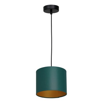 Lámpara colgante con cable ARDEN 1xE27/60W/230V Ø 18 cm verde/dorado