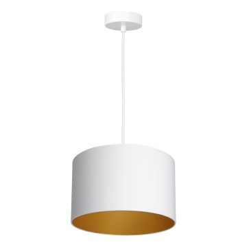 Lámpara colgante con cable ARDEN 1xE27/60W/230V Ø 25 cm blanco/dorado