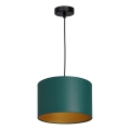 Lámpara colgante con cable ARDEN 1xE27/60W/230V Ø 25 cm verde/dorado