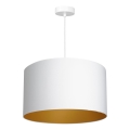 Lámpara colgante con cable ARDEN 1xE27/60W/230V Ø 40 cm blanco/dorado