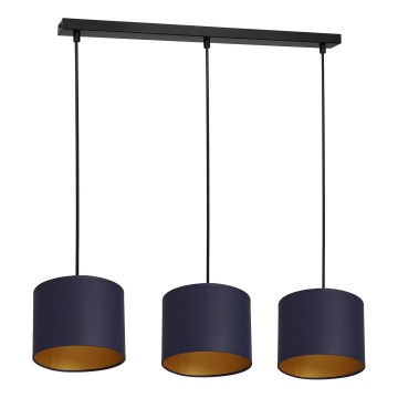 Lámpara colgante con cable ARDEN 3xE27/60W/230V morado/dorado