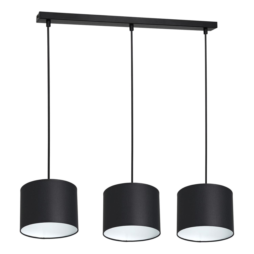 Lámpara colgante con cable ARDEN 3xE27/60W/230V negro/blanco