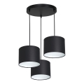 Lámpara colgante con cable ARDEN 3xE27/60W/230V negro/blanco