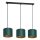 Lámpara colgante con cable ARDEN 3xE27/60W/230V verde/dorado
