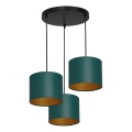 Lámpara colgante con cable ARDEN 3xE27/60W/230V verde/dorado