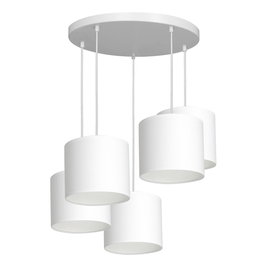 Lámpara colgante con cable ARDEN 5xE27/60W/230V blanca