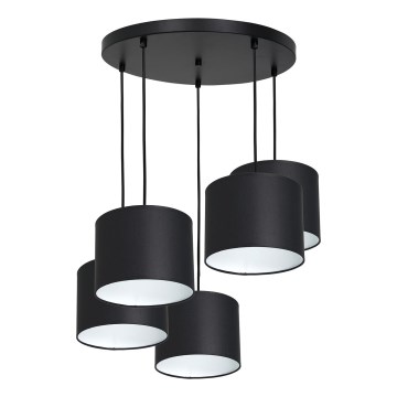 Lámpara colgante con cable ARDEN 5xE27/60W/230V negro/blanco
