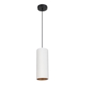 Lámpara colgante con cable AVALO 1xE27/60W/230V blanco/cobre