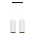 Lámpara colgante con cable AVALO 2xE27/60W/230V blanco/cobre