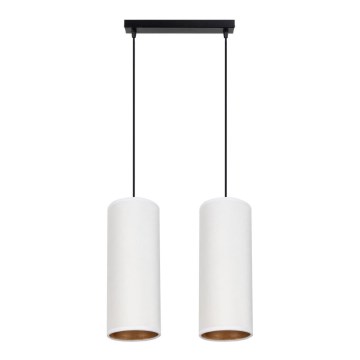 Lámpara colgante con cable AVALO 2xE27/60W/230V blanco/cobre
