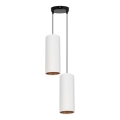 Lámpara colgante con cable AVALO 2xE27/60W/230V diámetro 20 cm blanco/cobre