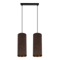 Lámpara colgante con cable AVALO 2xE27/60W/230V marrón/cobre