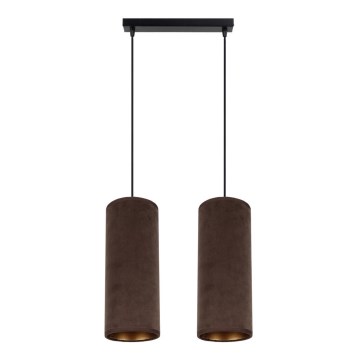 Lámpara colgante con cable AVALO 2xE27/60W/230V marrón/cobre