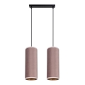 Lámpara colgante con cable AVALO 2xE27/60W/230V rosa/cobre