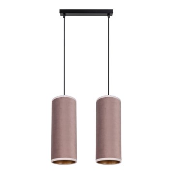 Lámpara colgante con cable AVALO 2xE27/60W/230V rosa/cobre