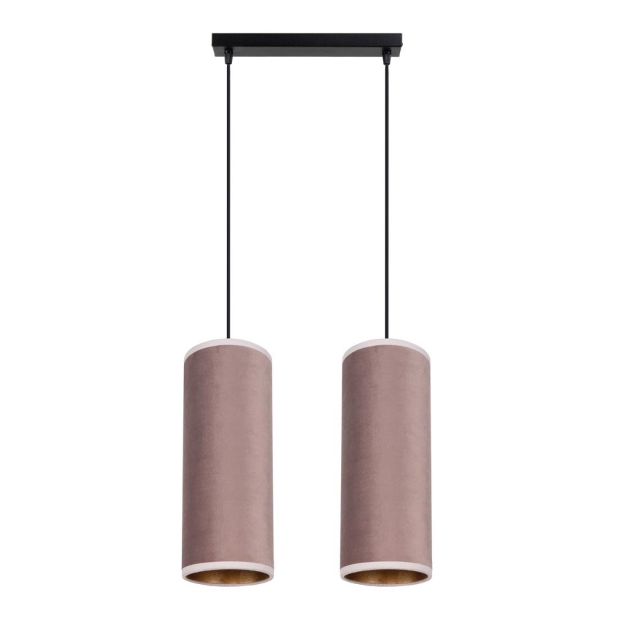 Lámpara colgante con cable AVALO 2xE27/60W/230V rosa/cobre