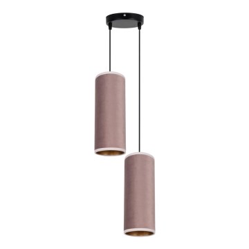 Lámpara colgante con cable AVALO 2xE27/60W/230V Ø 20 cm rosa/cobre