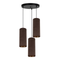 Lámpara colgante con cable AVALO 3xE27/60W/230V diámetro 35 cm marrón/cobre