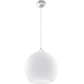 Lámpara colgante con cable BALL 1xE27/15W/230V, Ø 30 cm, blanca