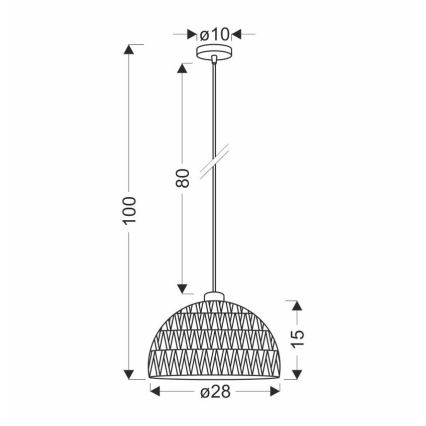 Lámpara colgante con cable BALLI 1xE27/40W/230V beige