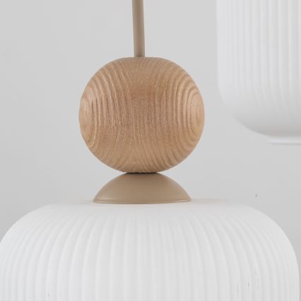 Lámpara colgante con cable BALLO 3xE14/10W/230V beige