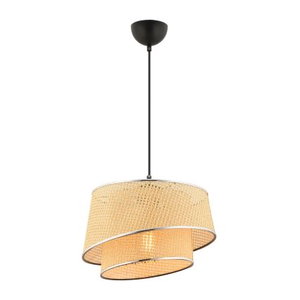 Lámpara colgante con cable BARETTE 1xE27/60W/230V beige/cromado brillante