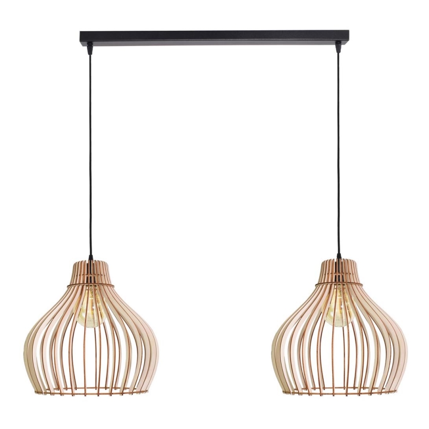Lámpara colgante con cable BARREL 2xE27/24W/230V