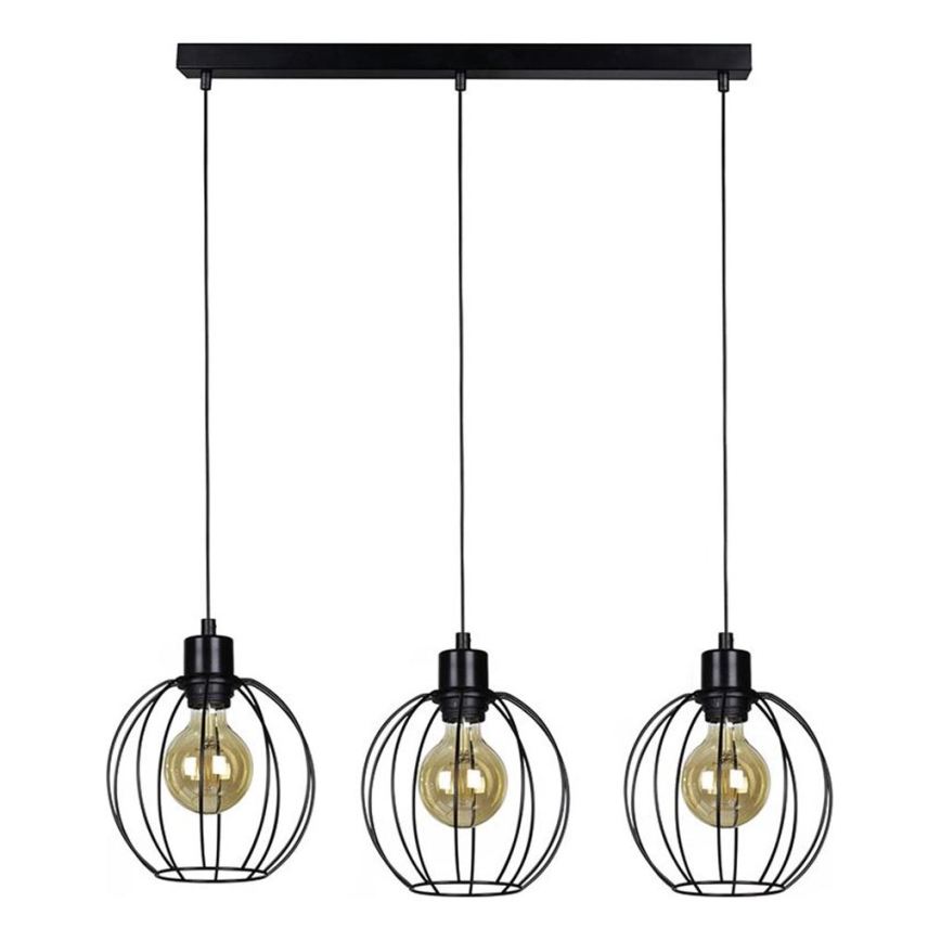 Lámpara colgante con cable BERIS 3xE27/60W/230V roble