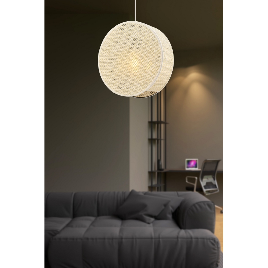 Lámpara colgante con cable BIG DRUM 1xE27/60W/230V color crema