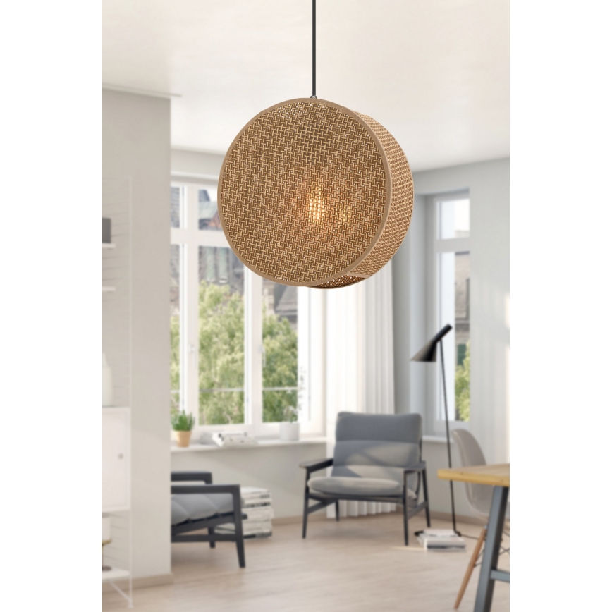 Lámpara colgante con cable BIG DRUM 1xE27/60W/230V marrón