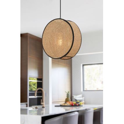 Lámpara colgante con cable BIG DRUM 1xE27/60W/230V marrón/negro