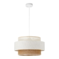 Lámpara colgante con cable BOHO 1xE27/60W/230V Ø 40 cm blanco/juta