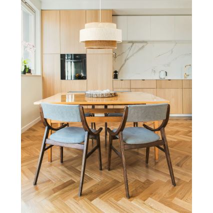 Lámpara colgante con cable BOHO 1xE27/60W/230V Ø 40 cm blanco/juta