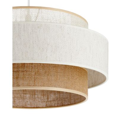 Lámpara colgante con cable BOHO 1xE27/60W/230V Ø 40 cm blanco/juta