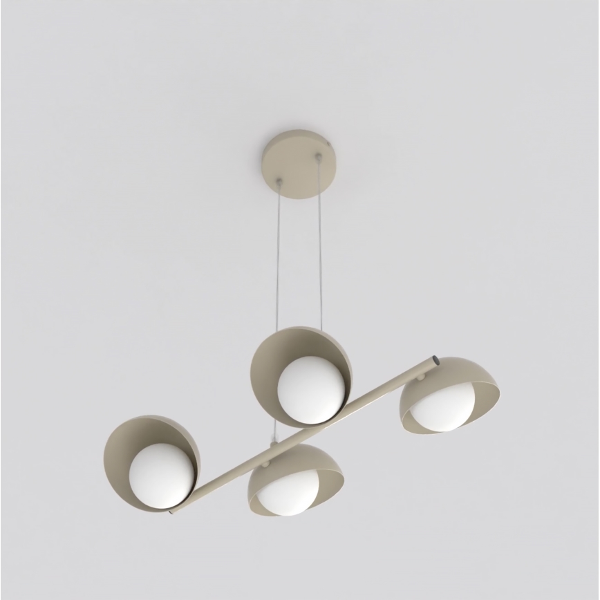 Lámpara colgante con cable BOOM 4xG9/8W/230V beige