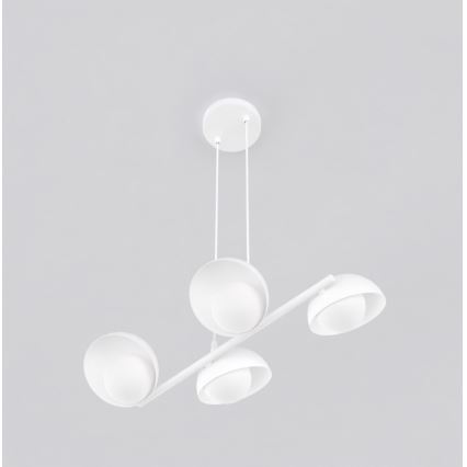 Lámpara colgante con cable BOOM 4xG9/8W/230V blanca