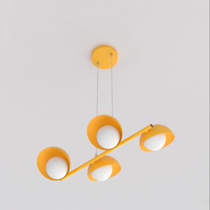 Lámpara colgante con cable BOOM 4xG9/8W/230V naranja