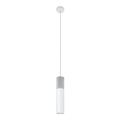 Lámpara colgante con cable BORGIO 1xGU10/40W/230V hormigón/metal blanco