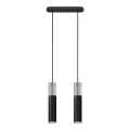 Lámpara colgante con cable BORGIO 2xGU10/40W/230V hormigón/metal negro