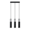 Lámpara colgante con cable BORGIO 3xGU10/40W/230V hormigón/metal negro